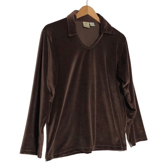 Vintage 70’s Velour Collared Shirt - Picture 2 of 9